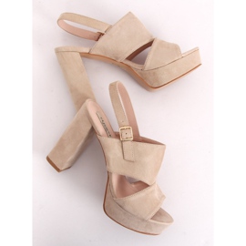 Szandál a poszton bézs 9R02 Bézs barna zöld 1