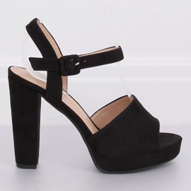 Fekete magas sarkú szandál 9R16 Fekete 1