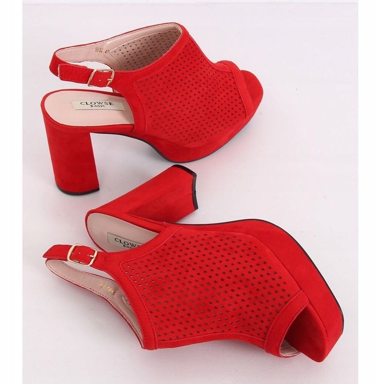 Piros áttört magassarkú 9R82 Piros 2