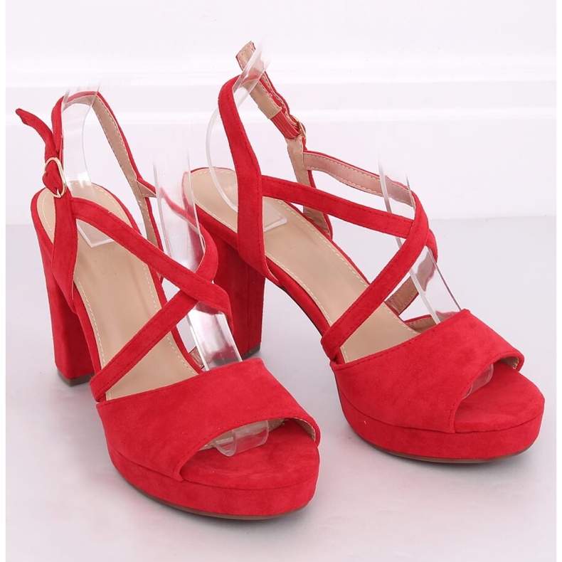 Piros magas sarkú szandál 9272 Rojo 2