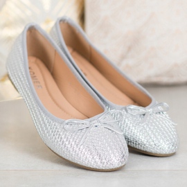 SHELOVET Fonott ezüst balerinák 2