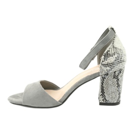 Sergio Leone Női szandál az állati posztmintán SK873 szürke 4