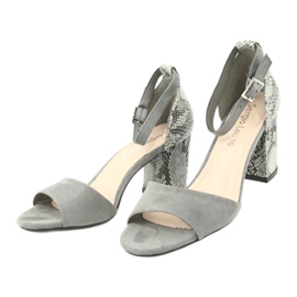 Sergio Leone Női szandál az állati posztmintán SK873 szürke 5