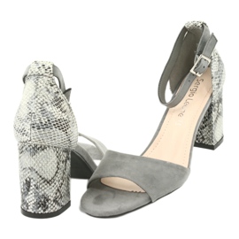 Sergio Leone Női szandál az állati posztmintán SK873 szürke 6