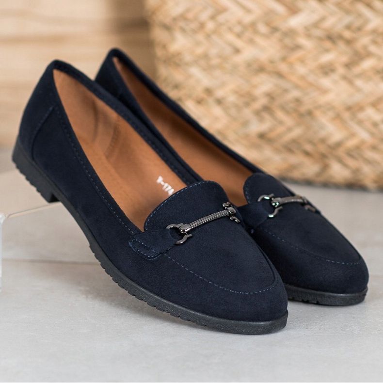 Miss Laura Navy Suede Shoes sötétkék 1