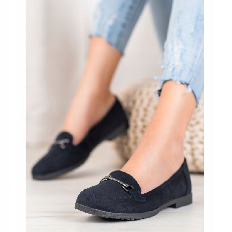 Miss Laura Navy Suede Shoes sötétkék 2