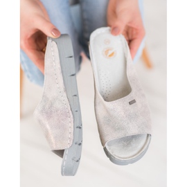 Goodin Kényelmes bőr papucs szürke 1