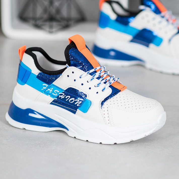 SHELOVET Fehér divat cipők kék 1