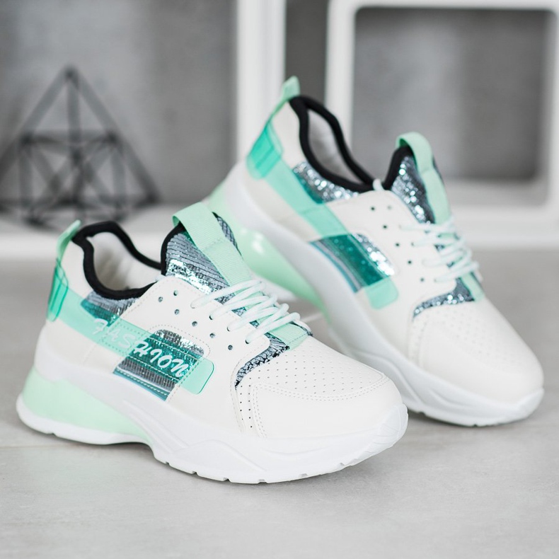 SHELOVET Fehér divat cipők zöld 1