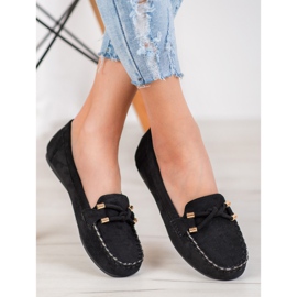 Nio Nio Elegáns velúr cipók fekete 1