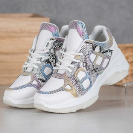 Bona Cipők színes betétekkel fehér sokszínű 1