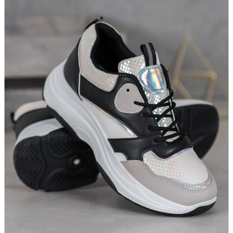 Ideal Shoes Alkalmi platform cipők fekete sokszínű sárga 2