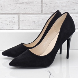 Fekete klasszikus öko-velúr YJS82188 sarok 2