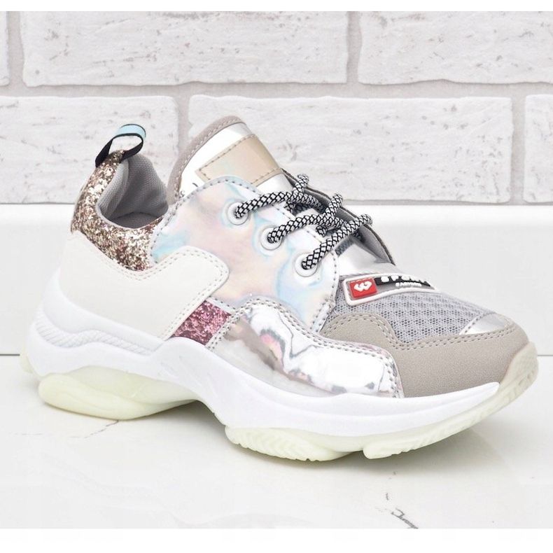 Ezüst stílusos sportcipők B0-206 szürke sokszínű 1