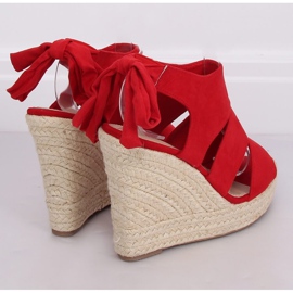 Piros Espadrilles ékeken, piros 77-77 Piros 1