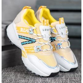 Bona Love Mesh Cipők fehér sárga 2