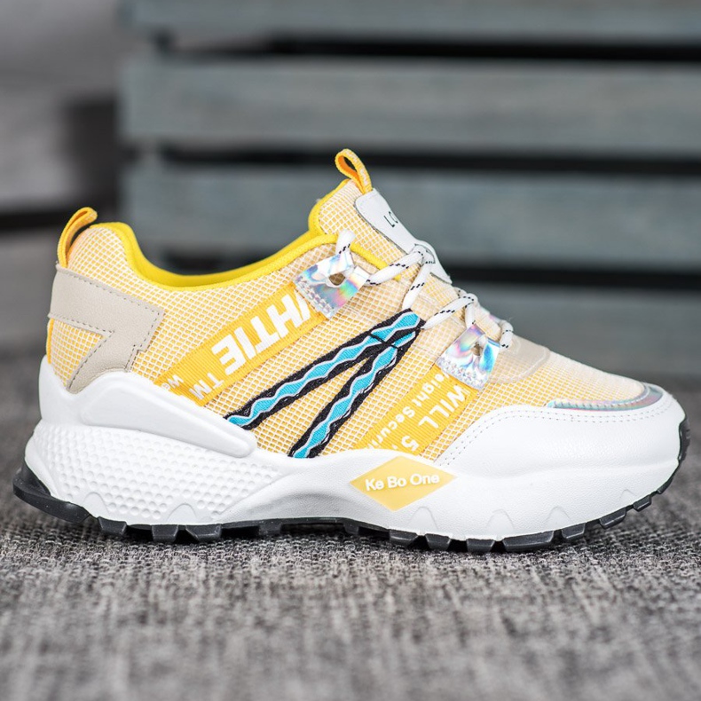 Bona Love Mesh Cipők fehér sárga 1