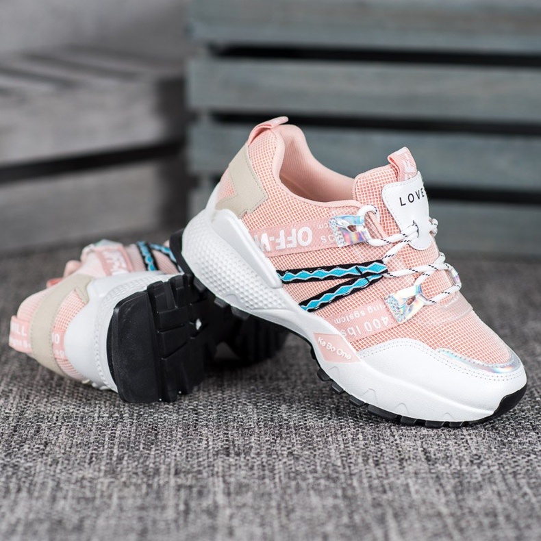 Bona Love Mesh Cipők fehér rózsaszín 1