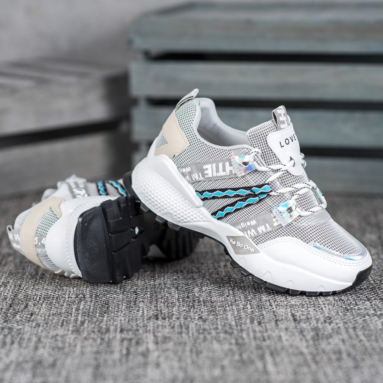 Bona Love Mesh Cipők fehér szürke 1