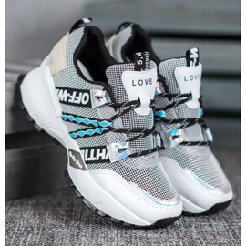 Bona Love Mesh Cipők fehér fekete 1