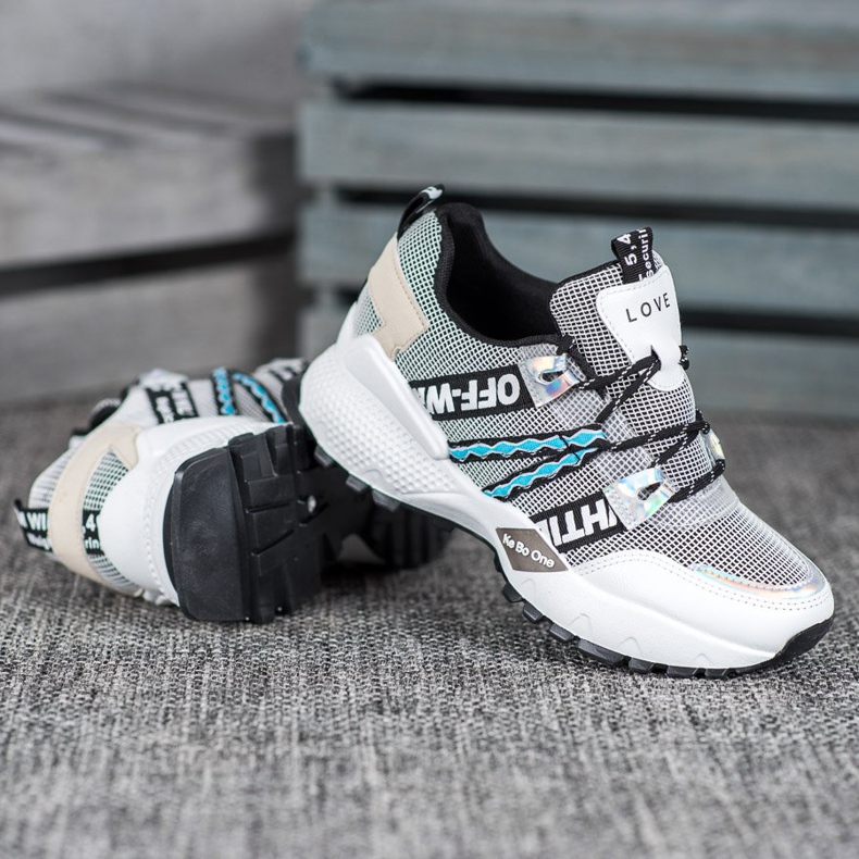 Bona Love Mesh Cipők fehér fekete 2