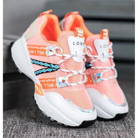 Bona Love Mesh Cipők fehér narancs 2