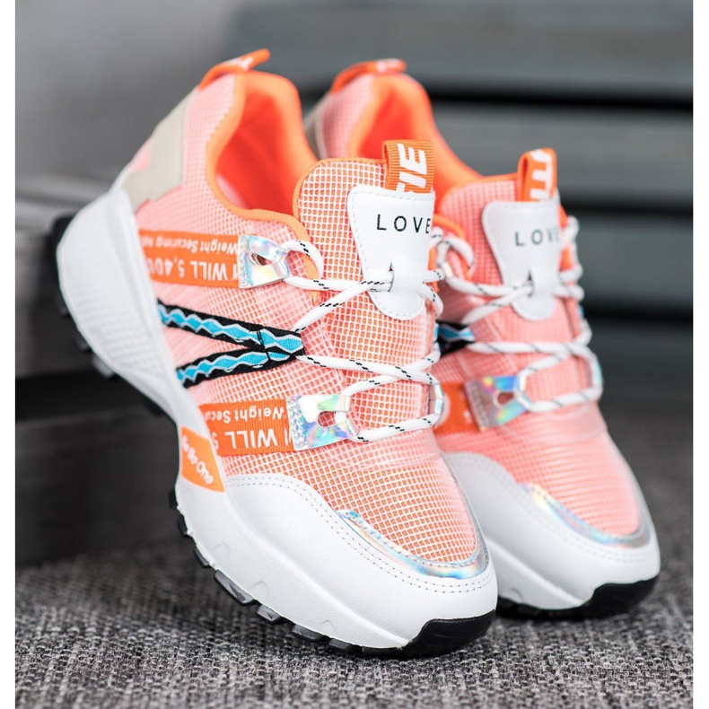 Bona Love Mesh Cipők fehér narancssárga 2