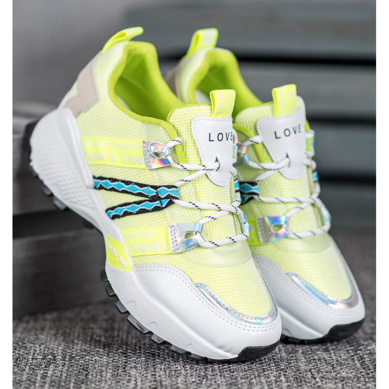 Bona Love Mesh Cipők fehér sokszínű zöld 1