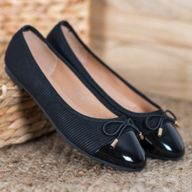 Fama Pinstripe balerina fekete 1