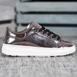 Bona Fényes cipő a platformon barna sokszínű 2