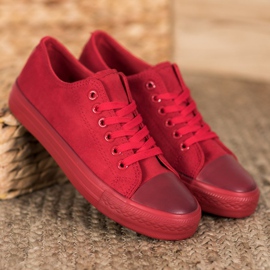 SHELOVET Velúr cipők piros 1