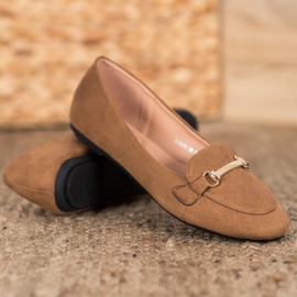 SHELOVET Velúr balerinák barna 1