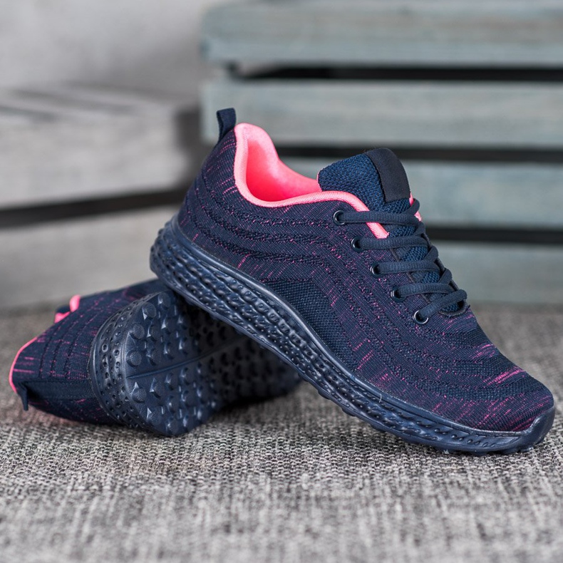 Bona Könnyű textil lábbeli sötétkék rózsaszín 2