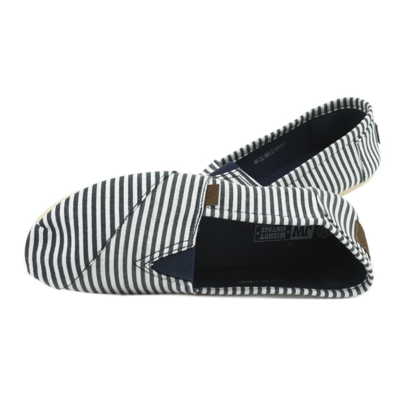Wishot Kényelmes, divatos csíkos tornacipő 32-065, fehér és kék színben 5
