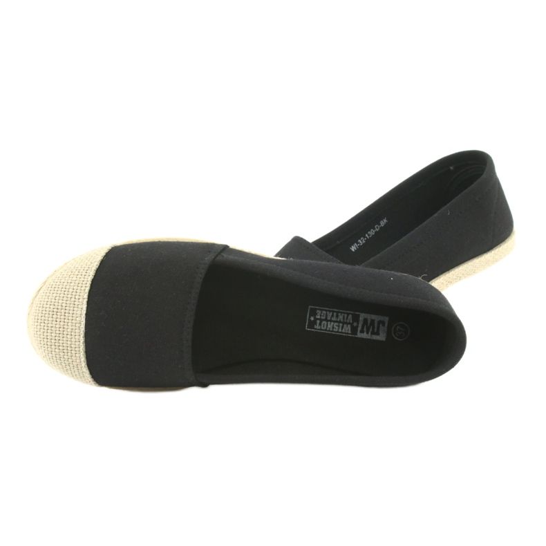 Wishot 32-130 balerina espadrilles fekete 5