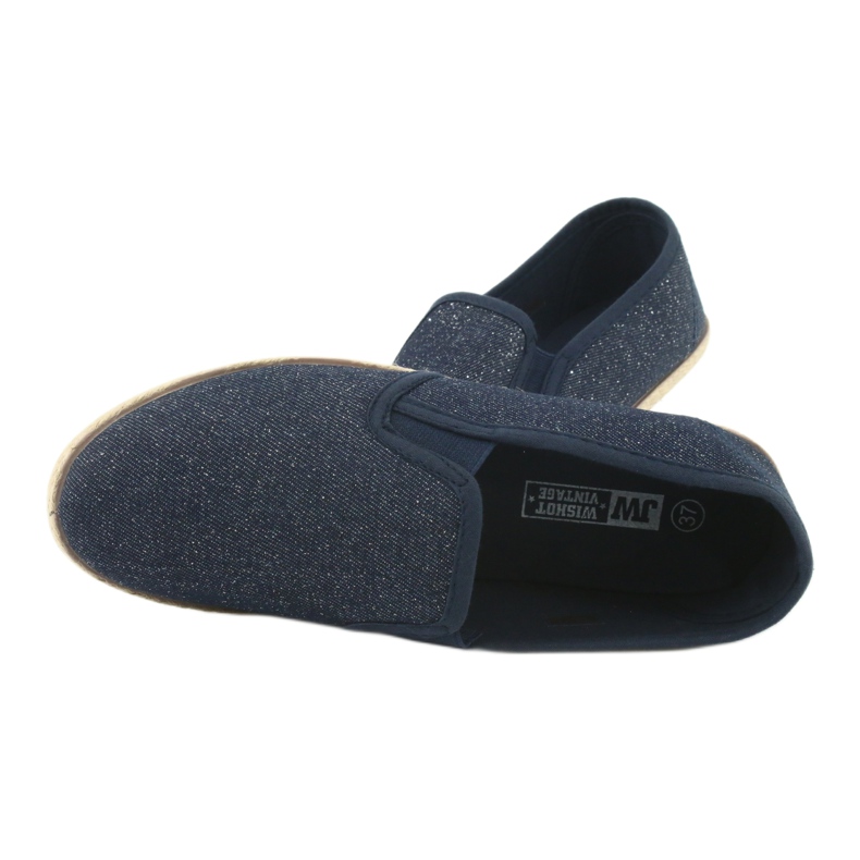 Wishot Csillogó női espadrillák 32-187 sötétkék 5