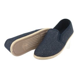 Wishot Csillogó női espadrillák 32-187 sötétkék 4