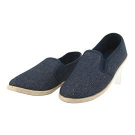 Wishot Csillogó női espadrillák 32-187 sötétkék 3