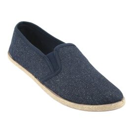 Wishot Csillogó női espadrillák 32-187 sötétkék 1