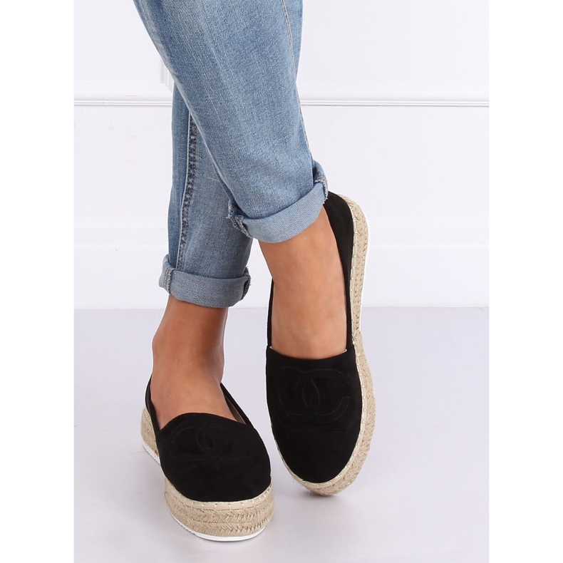 Fekete női espadrillák T341P Fekete 1 Fekete női espadrillák T341P Fekete 1