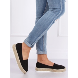Fekete női espadrillák T341P Fekete 2 Fekete női espadrillák T341P Fekete 2
