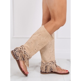 Boho papucs bézs felsőrésszel NS130P Bézs 1