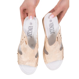 VINCEZA ék szandál aranysárga 2