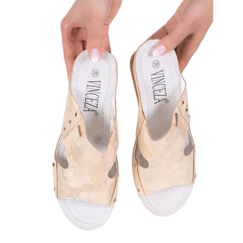 VINCEZA ék szandál aranysárga 2