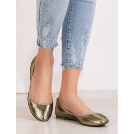 SHELOVET Fényes balerinák aranysárga 1 SHELOVET Fényes balerinák aranysárga 1
