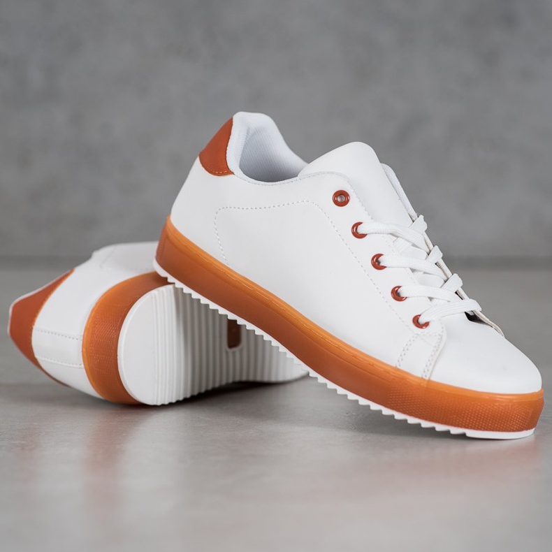 SHELOVET Cipő színes talppal fehér 2