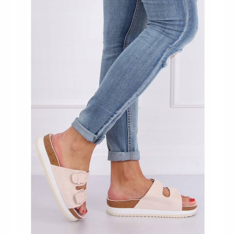 Bézs színű scholki papucs SS115P Bézs sokszínű rózsaszín 1