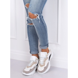 Női sportcipő JD02P Fehér bézs fekete ibolya rózsaszín 1