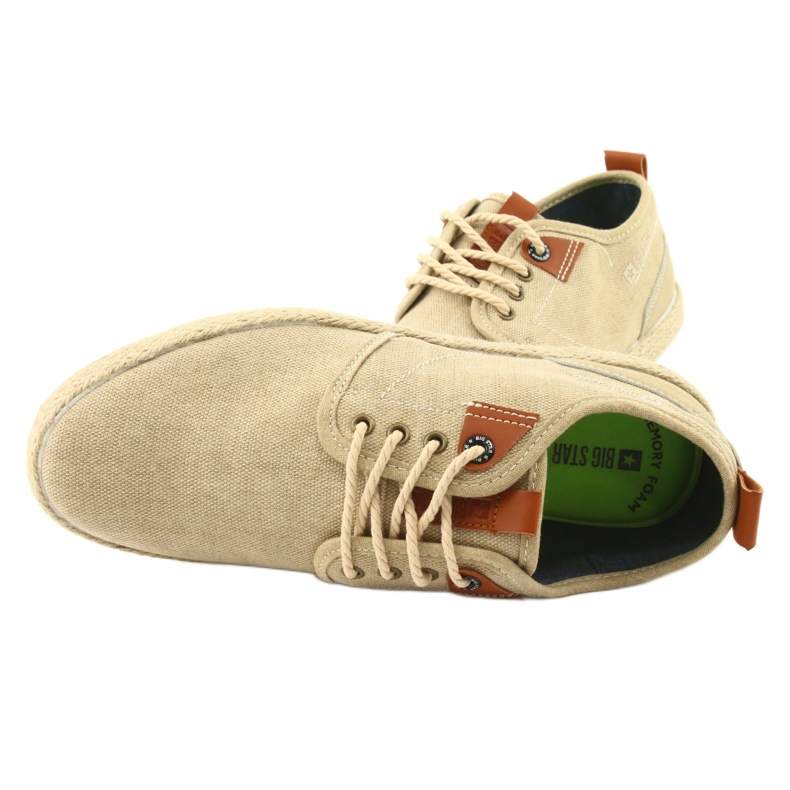 Férfi espadrilles Big Star FF174153 csipke barna 5