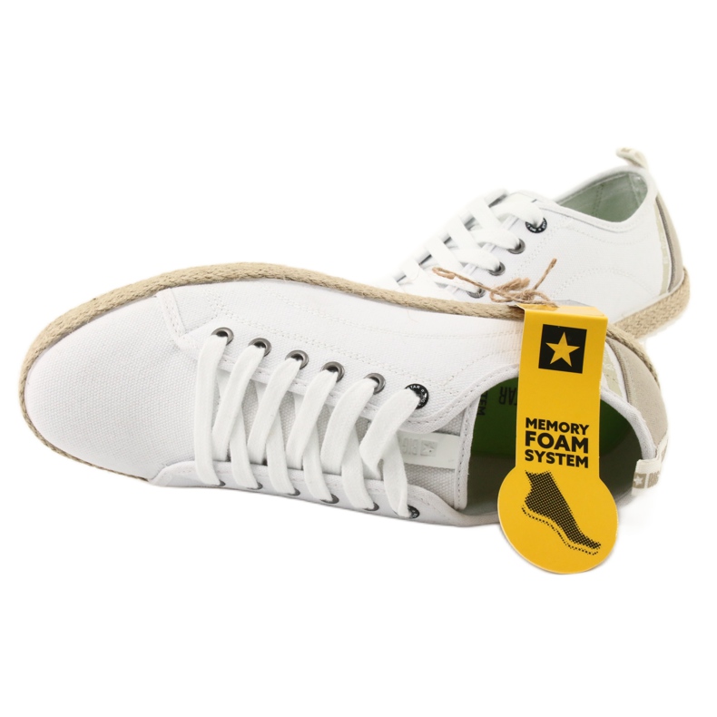 Férfi espadrilles Big Star 174155 csipke fehér barna 1